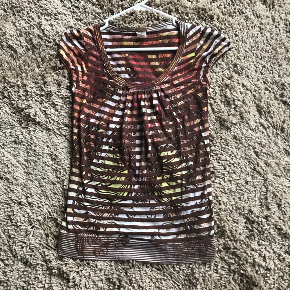 Daytrip Cap Sleeve Striped Top